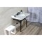 Kingston Brass 36 Carrara Marble Console Sink with Stainless Steel Legs, Marble WhiteMatte Black LMS3622M80ST - alternate 5